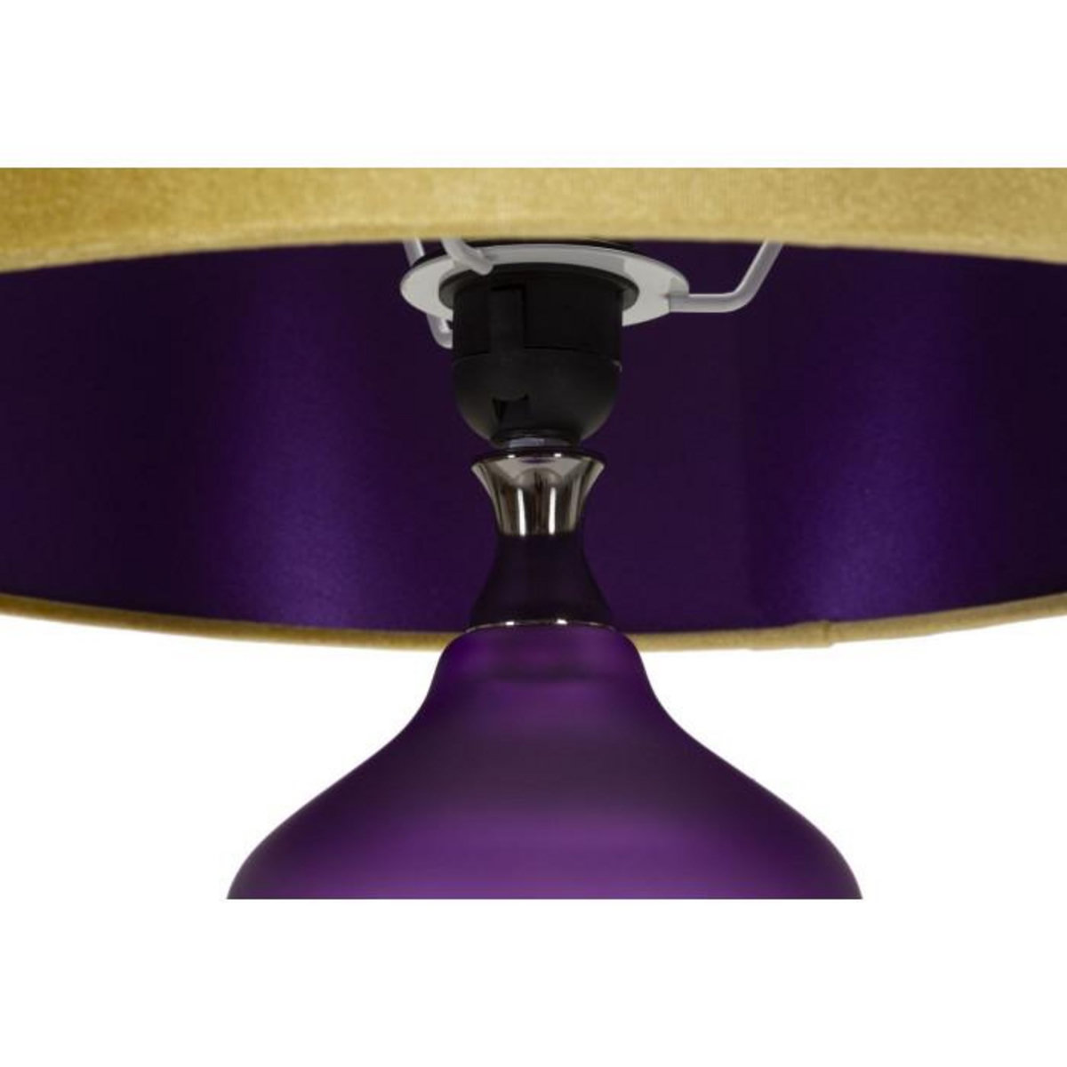Paris Prix Lampe à Poser en Verre  Milva Three  70cm Violet & Or