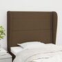 Voir la diapositive 1 : VIDAXL Tete de lit avec oreilles Marron fonce 103x23x118/128 cm Tissu