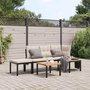 Voir la diapositive 1 : VIDAXL Ensemble de banc de jardin avec coussins 4 pcs noir