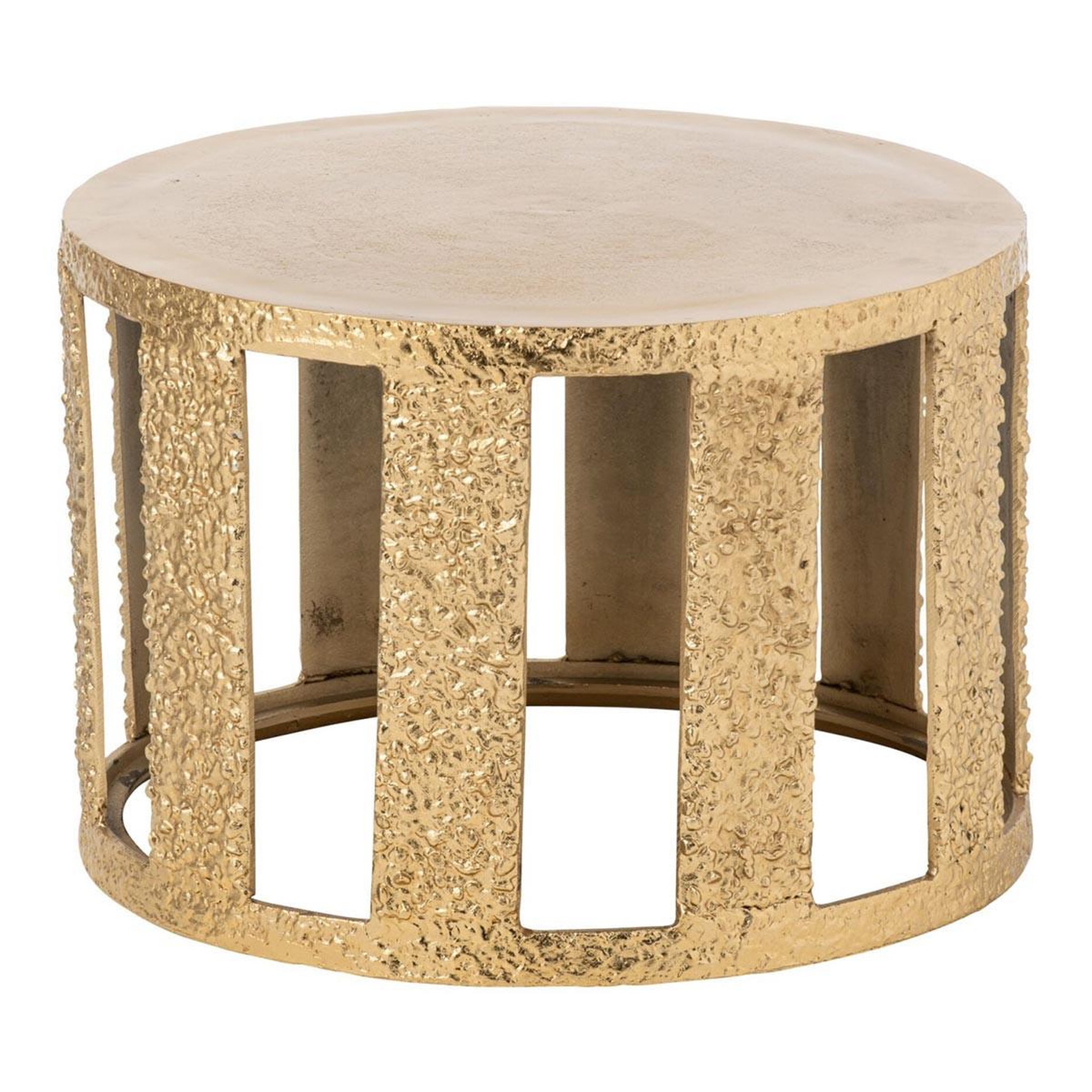 J-LINE Table Basse Design en Aluminium  Gwen  60cm Doré