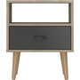 Voir la diapositive 2 : Chevet 1 niche 1 tiroir style scandinave L45cm ROMINA