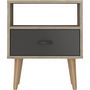 Voir la diapositive 2 : Chevet 1 niche 1 tiroir style scandinave L45cm ROMINA