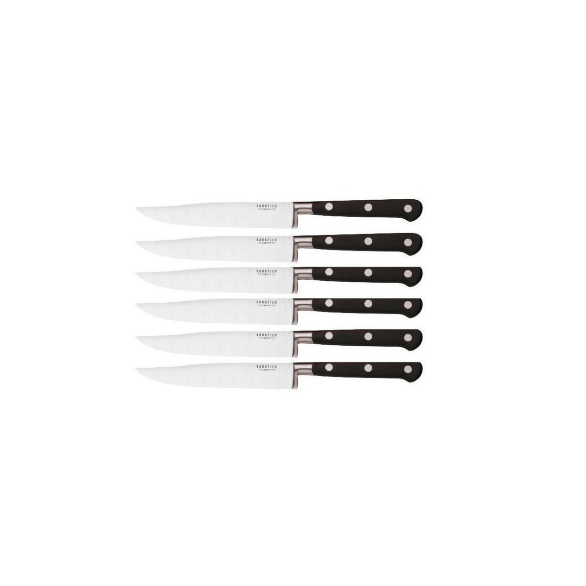RICHARDSON SHEFFIELD Coffret 6 couteaux steak lame lisse noir - 658502-1