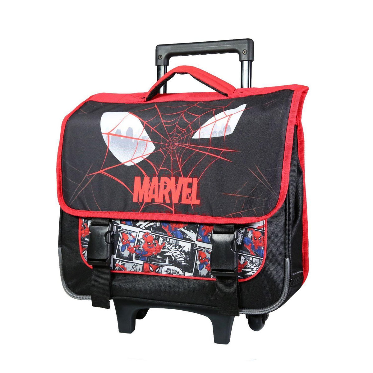Bagtrotter BAGTROTTER Cartable à roulettes 38 cm Spiderman Noir Toile d'araignée