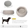 Voir la diapositive 3 : PAWHUT Panier pour chien chat Ø50 x 19H cm effet tressé tricot - coussin amovible et lavable en machine - polyester gris