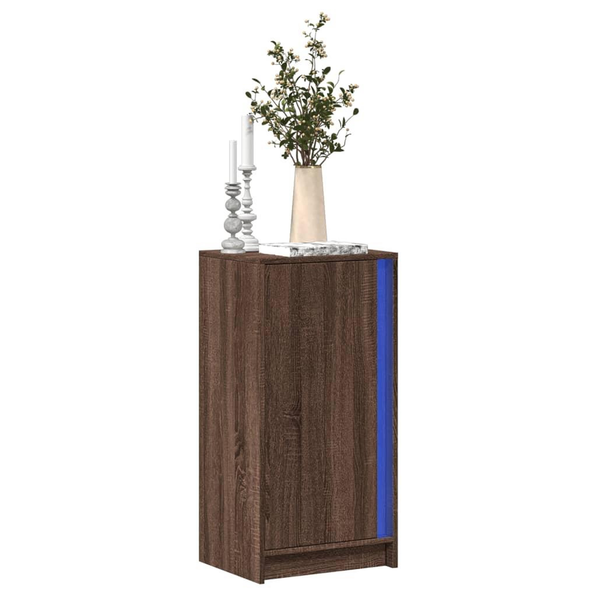 VIDAXL Buffet avec LED chene marron 42,5x34x85 cm bois d'ingenierie