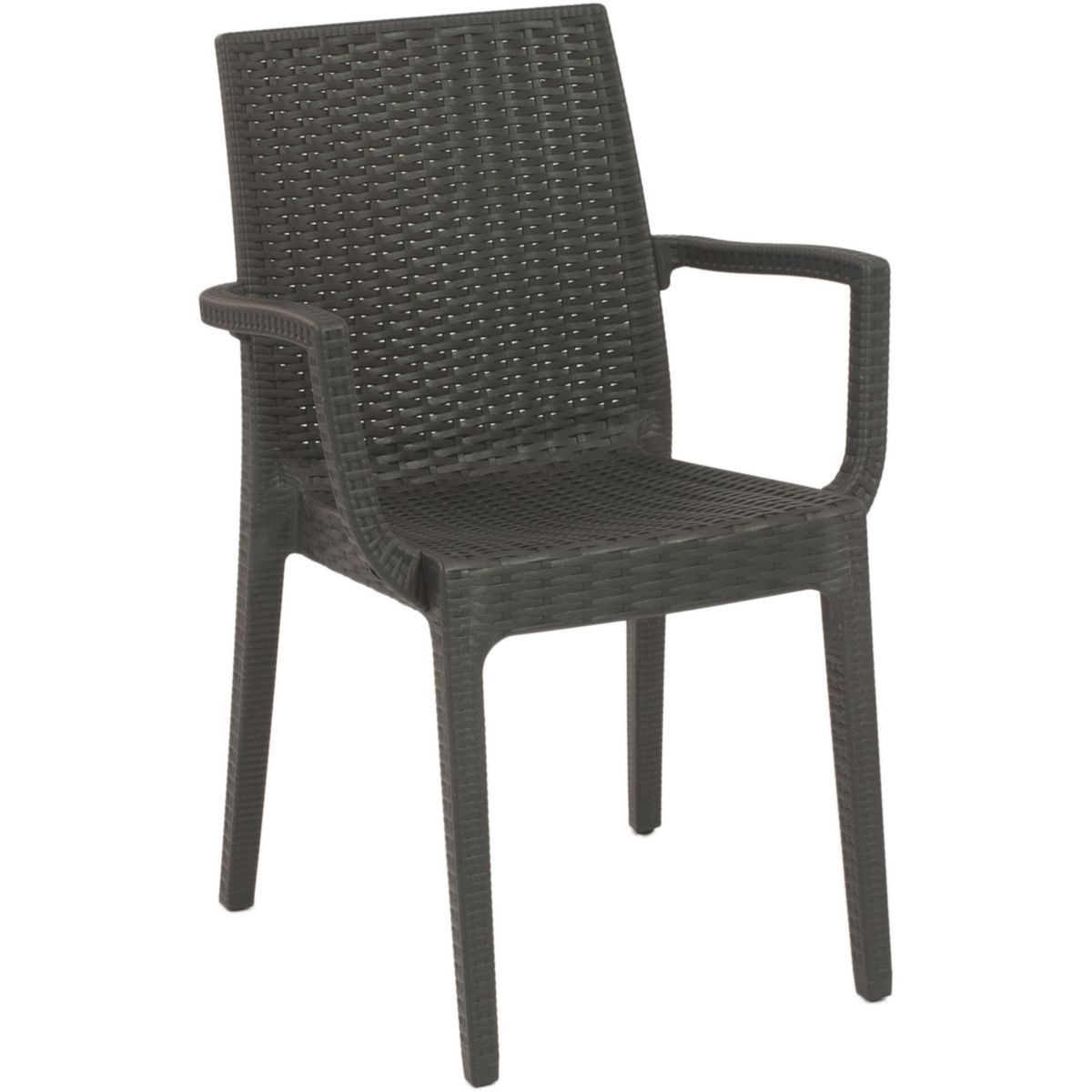 ARETA Lot de 4 chaises et de 2 fauteuils de jardin - Chocolat - URANO