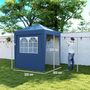 Voir la diapositive 3 : OUTSUNNY Tonnelle de jardin pliante pop-up réglable anti-UV 30+ 4 sacs lestage sac de transport bleu