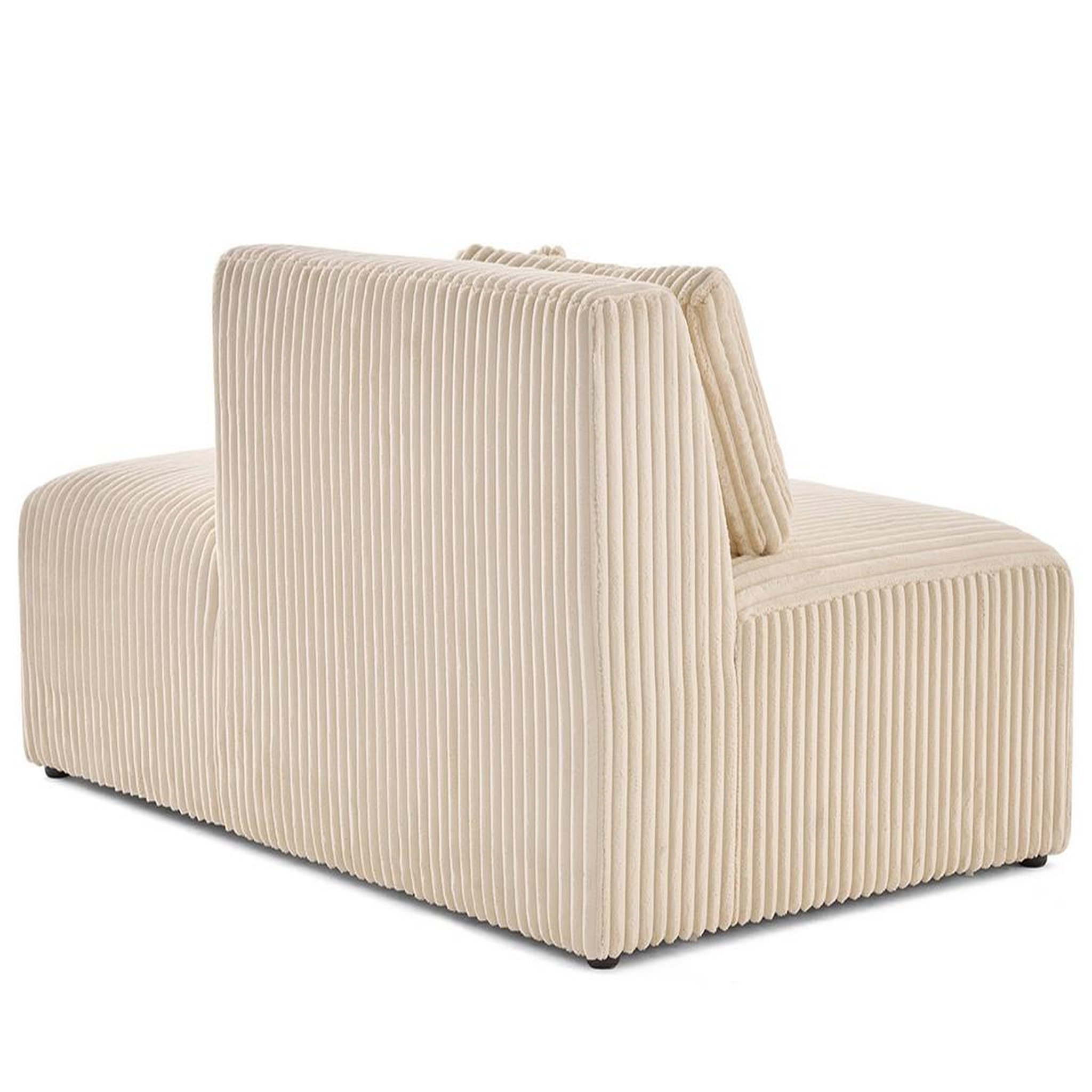 Voir la diapositive 3 : LISA DESIGN Victoire - module d'assise droit en velours côtelé grosses côtes
