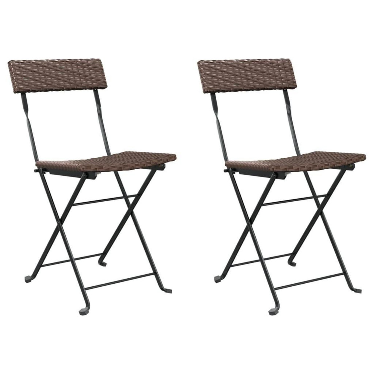VIDAXL Chaises de bistrot pliantes lot de 2 Resine tressee et acier