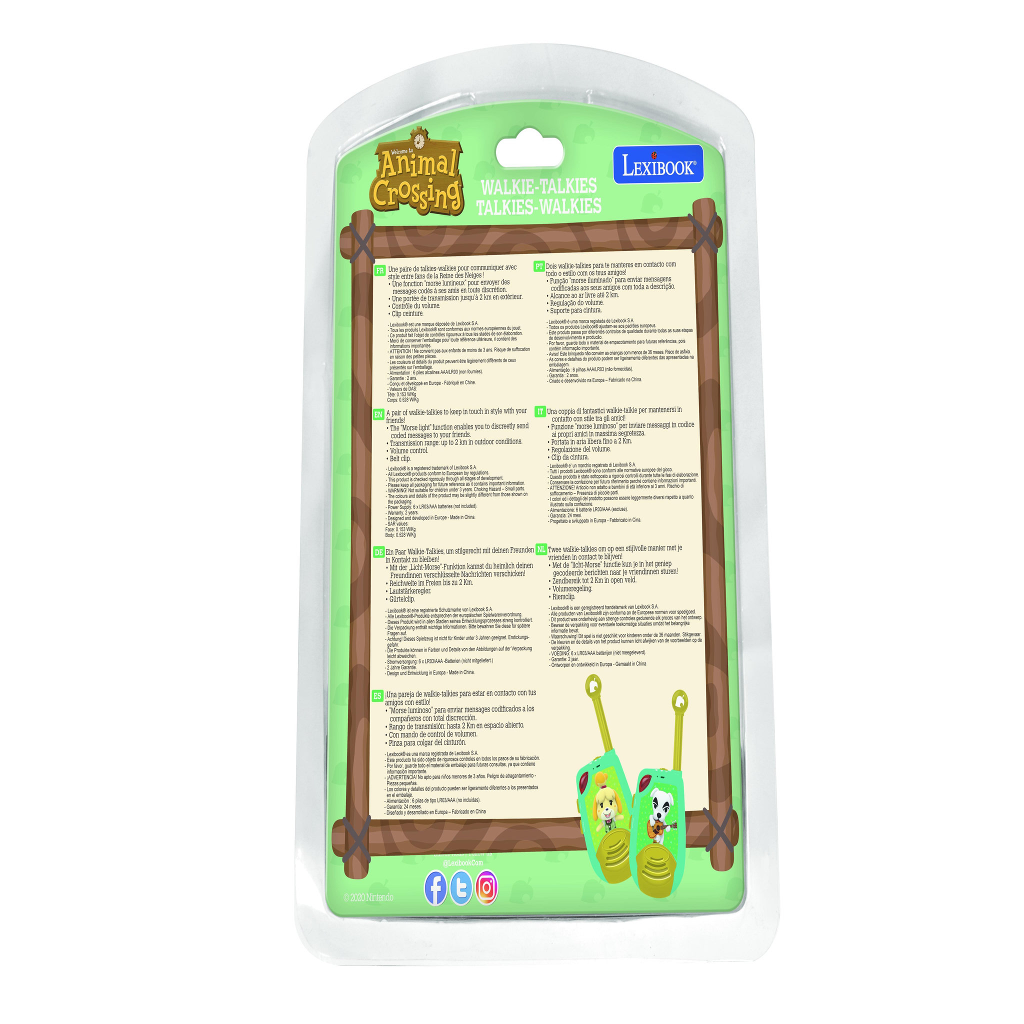 Voir la diapositive 6 : Lexibook Talkie-Walkies Animal Crossing portée 2km fonction morse