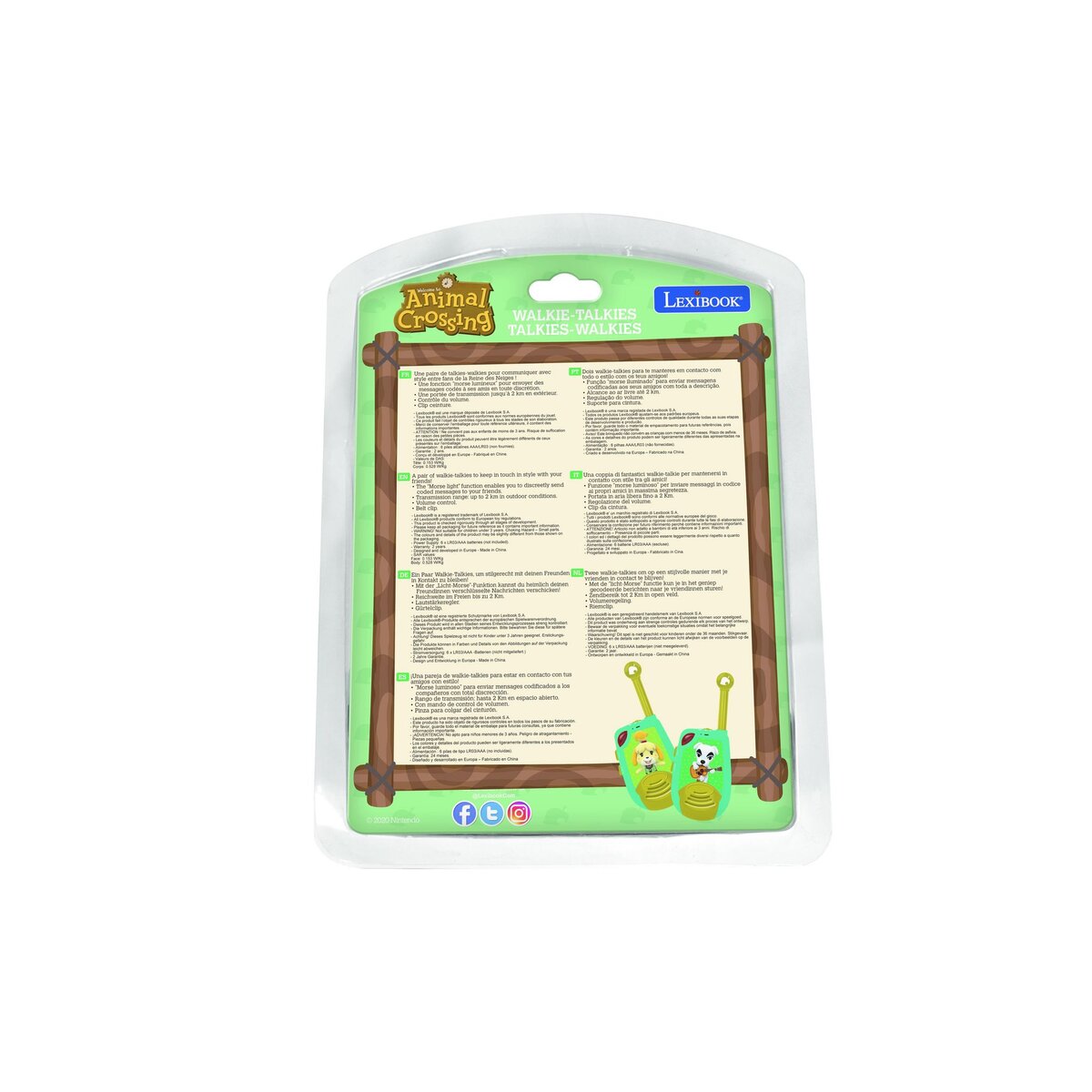 Lexibook Talkie-Walkies Animal Crossing portée 2km fonction morse