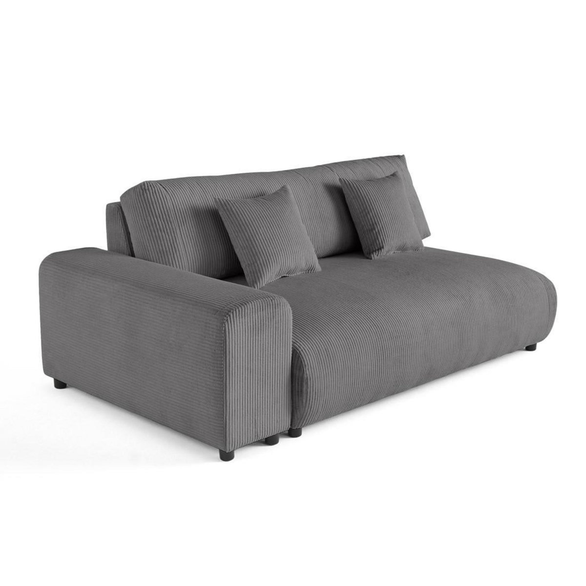 LISA DESIGN Garance - module d'assise 3 places avec accoudoir gauche - en velours côtelé