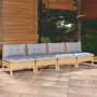 Voir la diapositive 1 : VIDAXL Canape 4 places de jardin et coussins gris Bois de pin solide