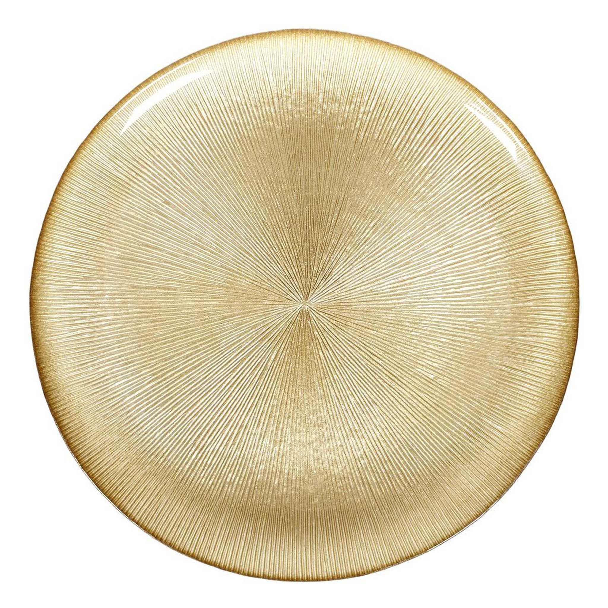 The Home Deco Factory Lot de 6 assiettes plates en verre  royal  27cm or