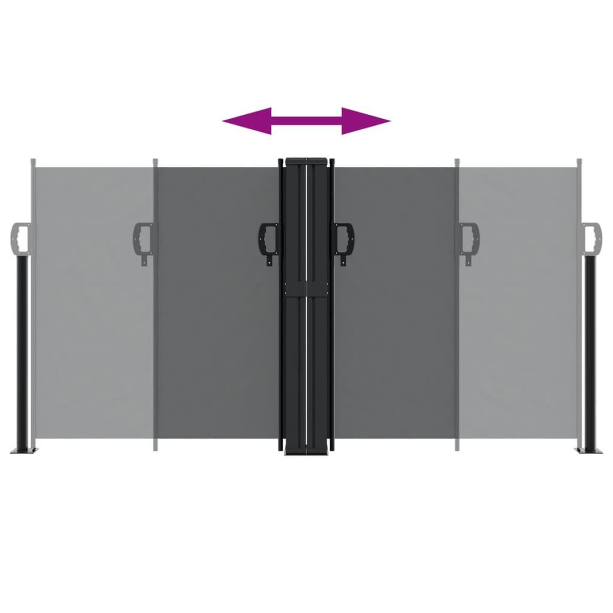 Voir la diapositive 5 : VIDAXL Auvent lateral retractable noir 120x600 cm