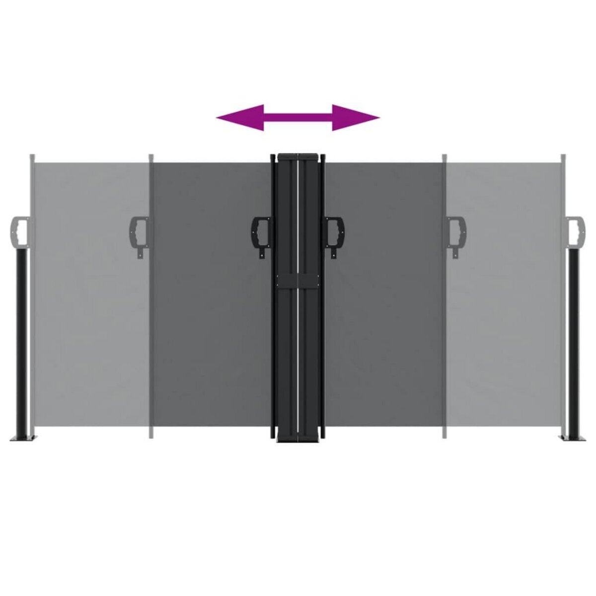 VIDAXL Auvent lateral retractable noir 120x600 cm