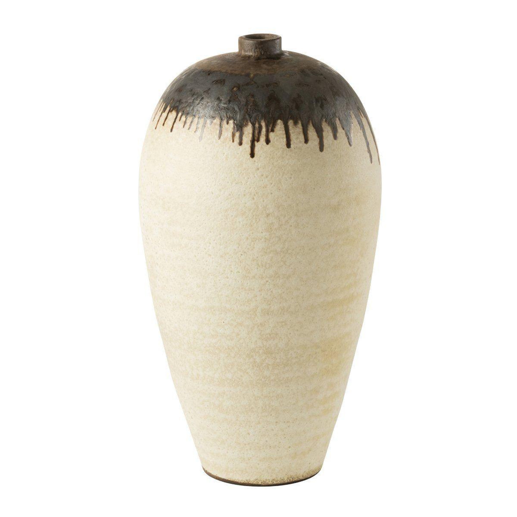 J-LINE Vase design en céramique  peinture  72cm beige