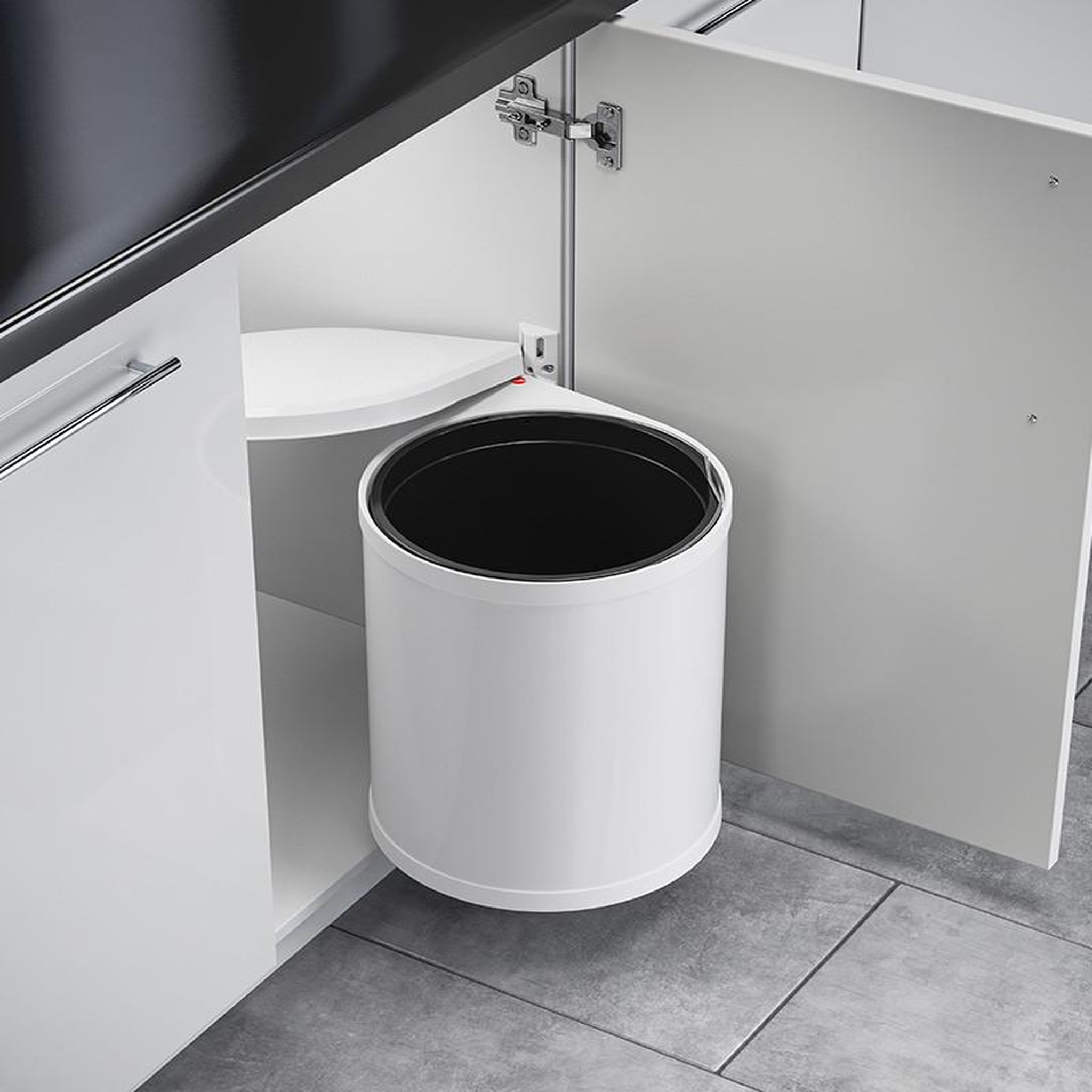 Voir la diapositive 2 : HAILO Poubelle encastrable pour porte battante 15l hailo as mono