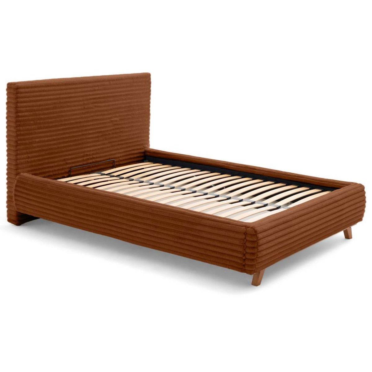 BEST MOBILIER Cristal - lit coffre - 180x200 - sommier inclus - fausse fourrure côtelée