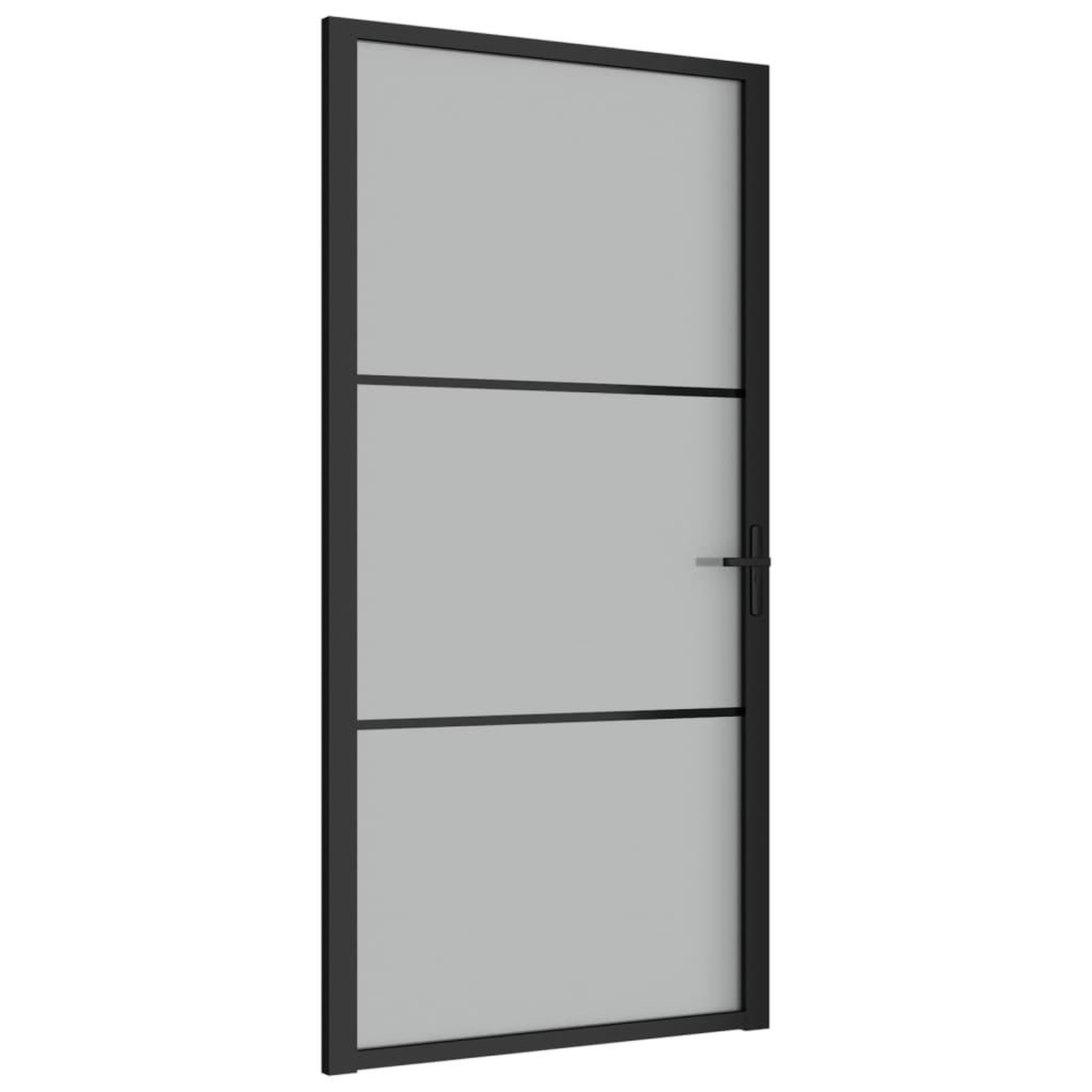 Voir la diapositive 2 : VIDAXL Porte interieure 102,5x201,5 cm Noir Verre mat et aluminium
