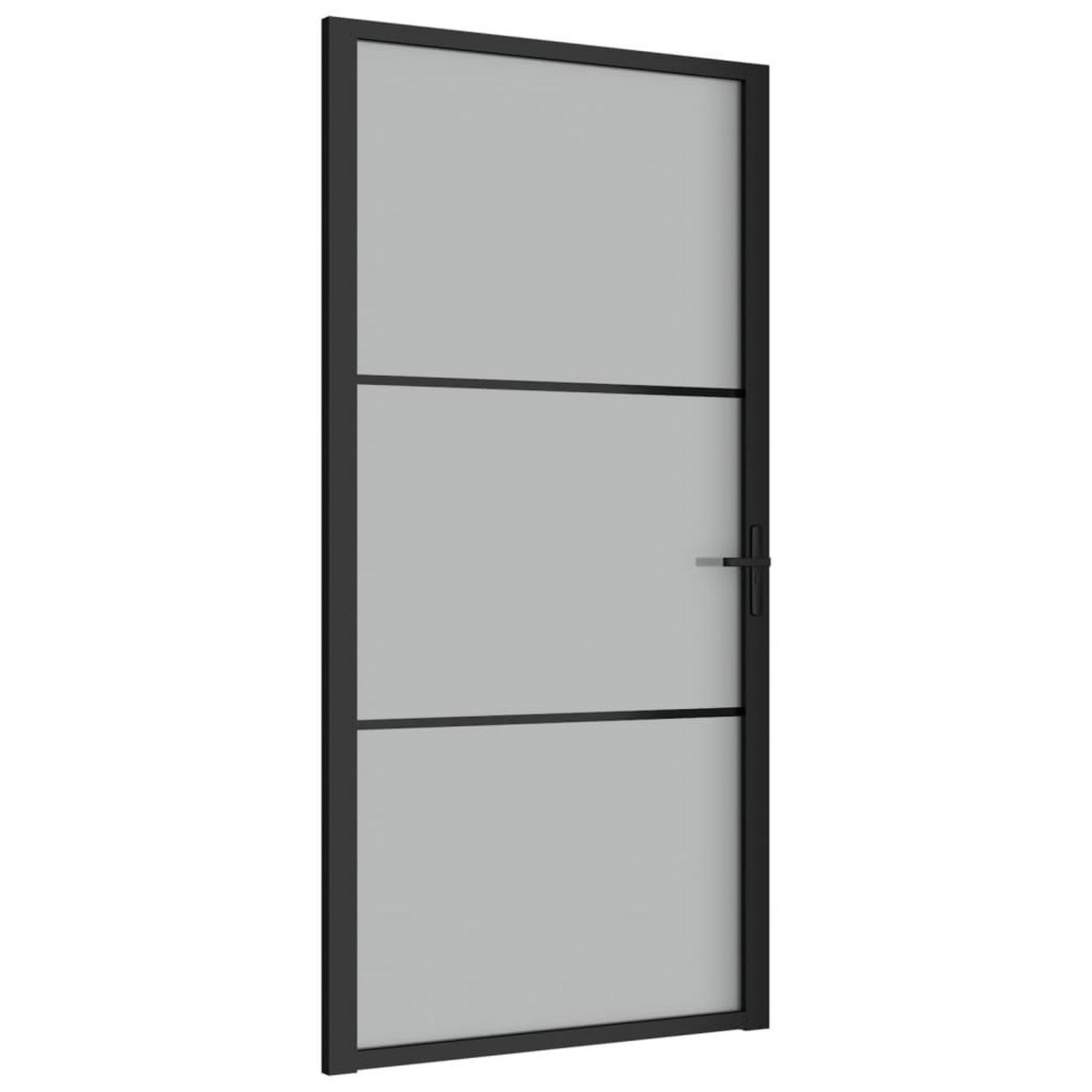 VIDAXL Porte interieure 102,5x201,5 cm Noir Verre mat et aluminium