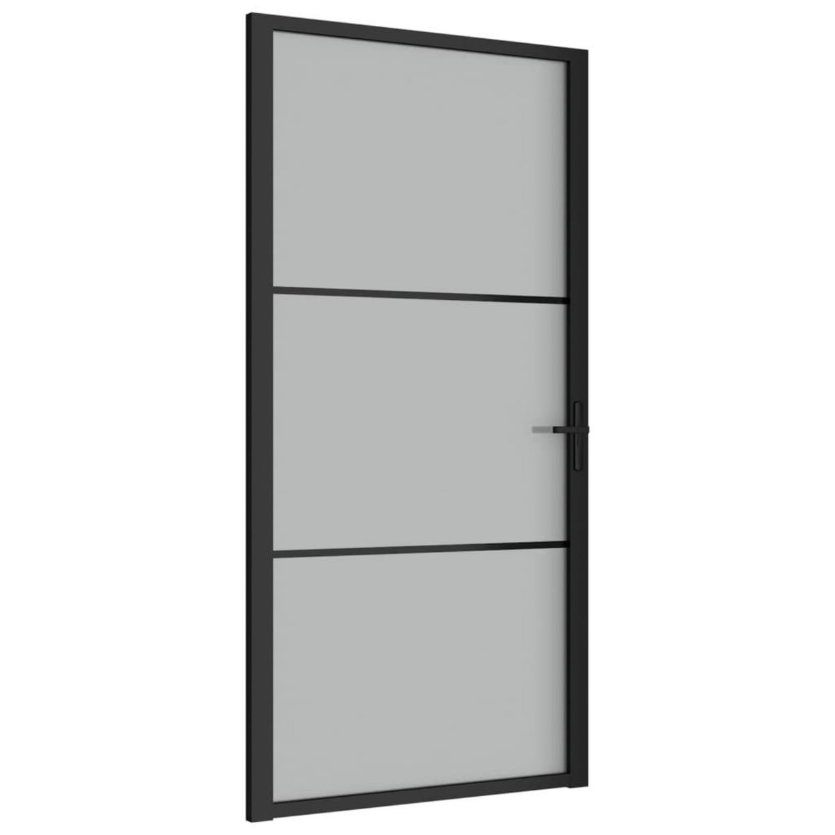 VIDAXL Porte interieure 102,5x201,5 cm Noir Verre mat et aluminium