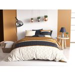 ATELIER DU COTON Parure de couette 100%coton 57fils/cm2 - felora. Coloris disponibles : Jaune