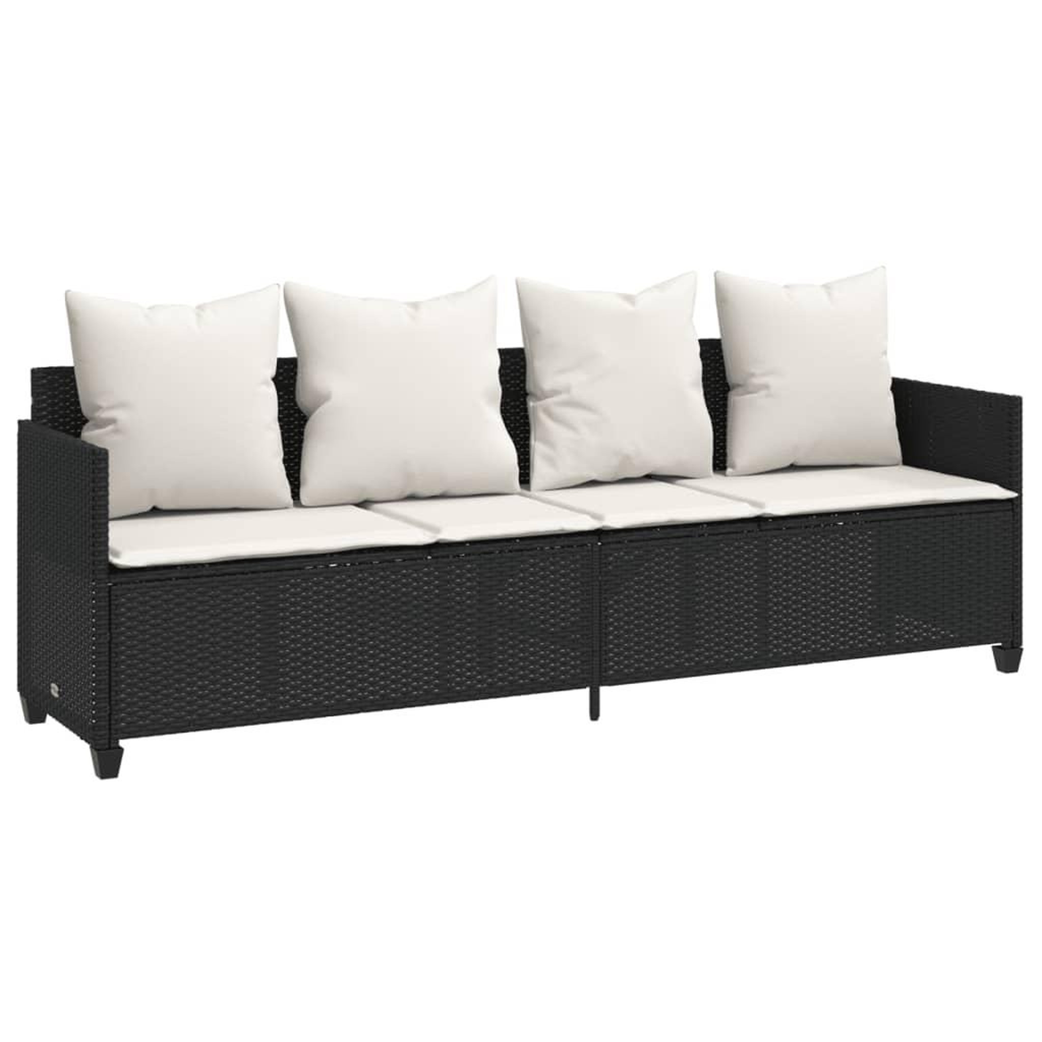 Voir la diapositive 3 : VIDAXL Salon de jardin 5 pcs avec coussins noir resine tressee