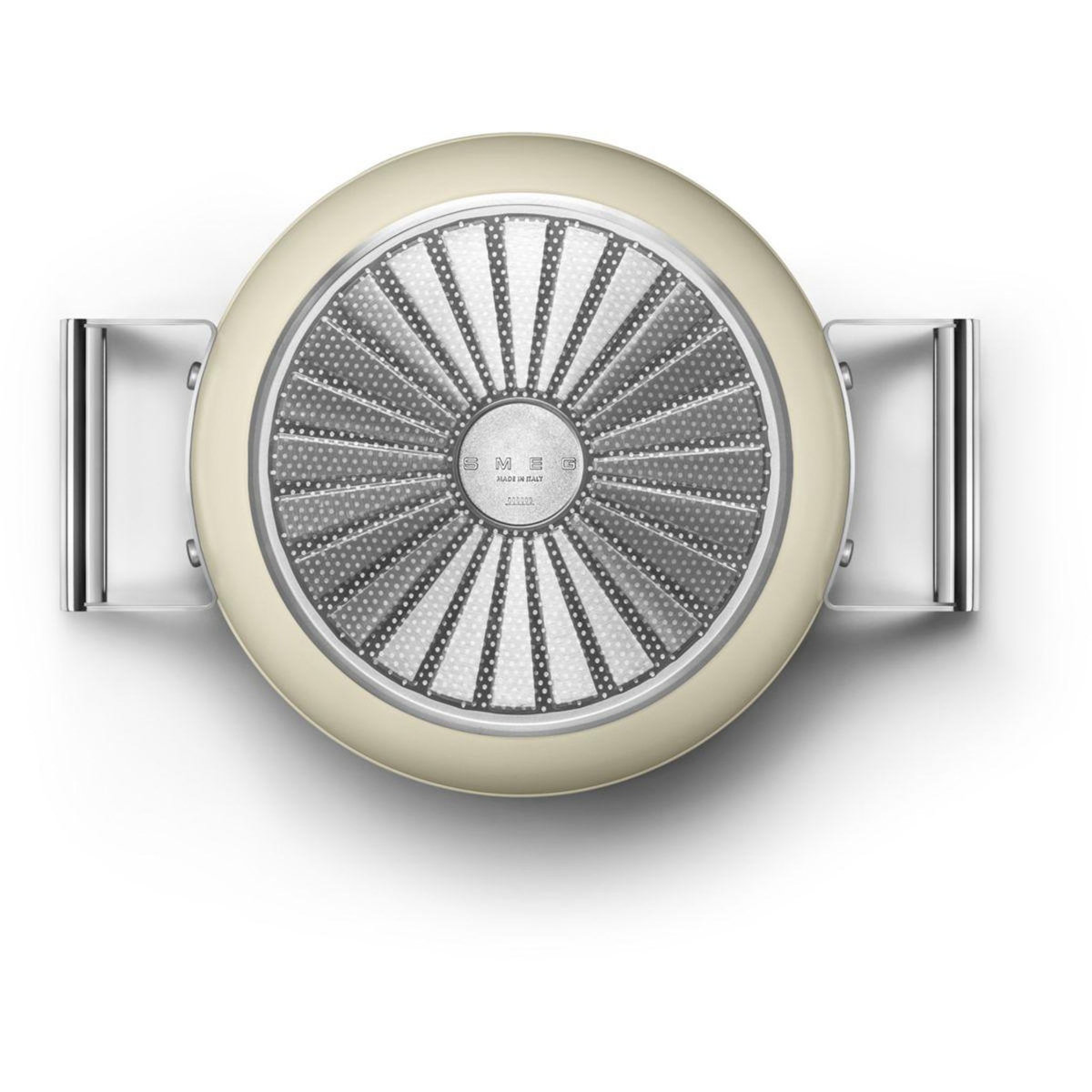 SMEG Faitout 24cm céramique crème avec couvercle