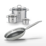 ELO Lot 3 Faitouts 14/20/26 cm & Poêle 28 cm Elo Relief Solution