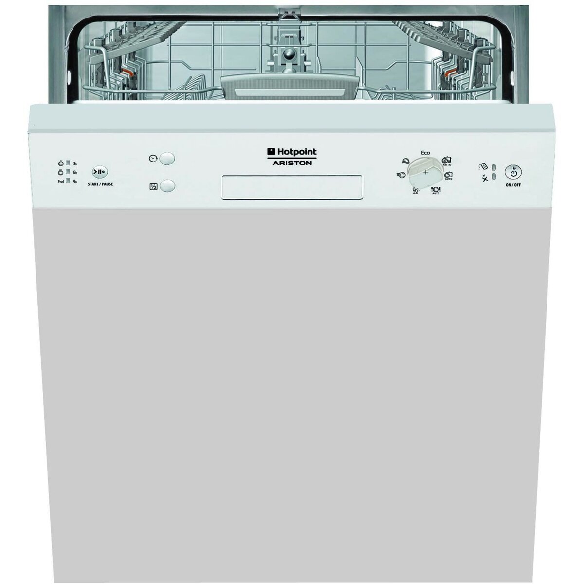 HOTPOINT Lave vaisselle LSB 7M121 W EU 14 couverts, 60 cm, 41 dB, semi-encastrable, Départ différé