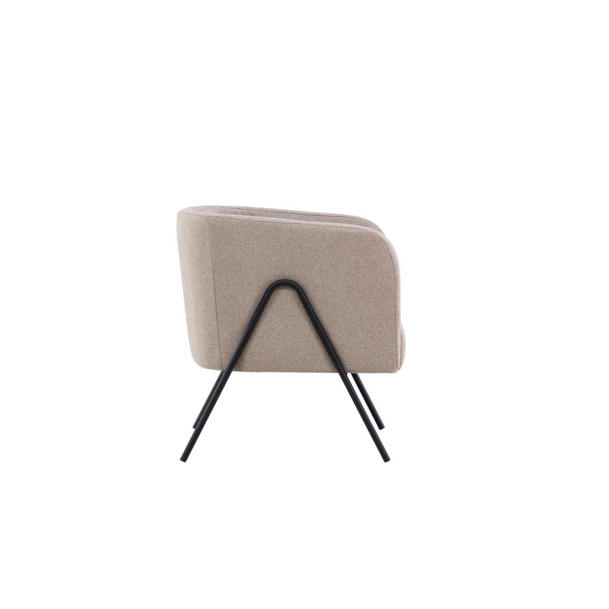 Voir la diapositive 3 : Paris Prix Fauteuil design en tissu  rika  70cm beige