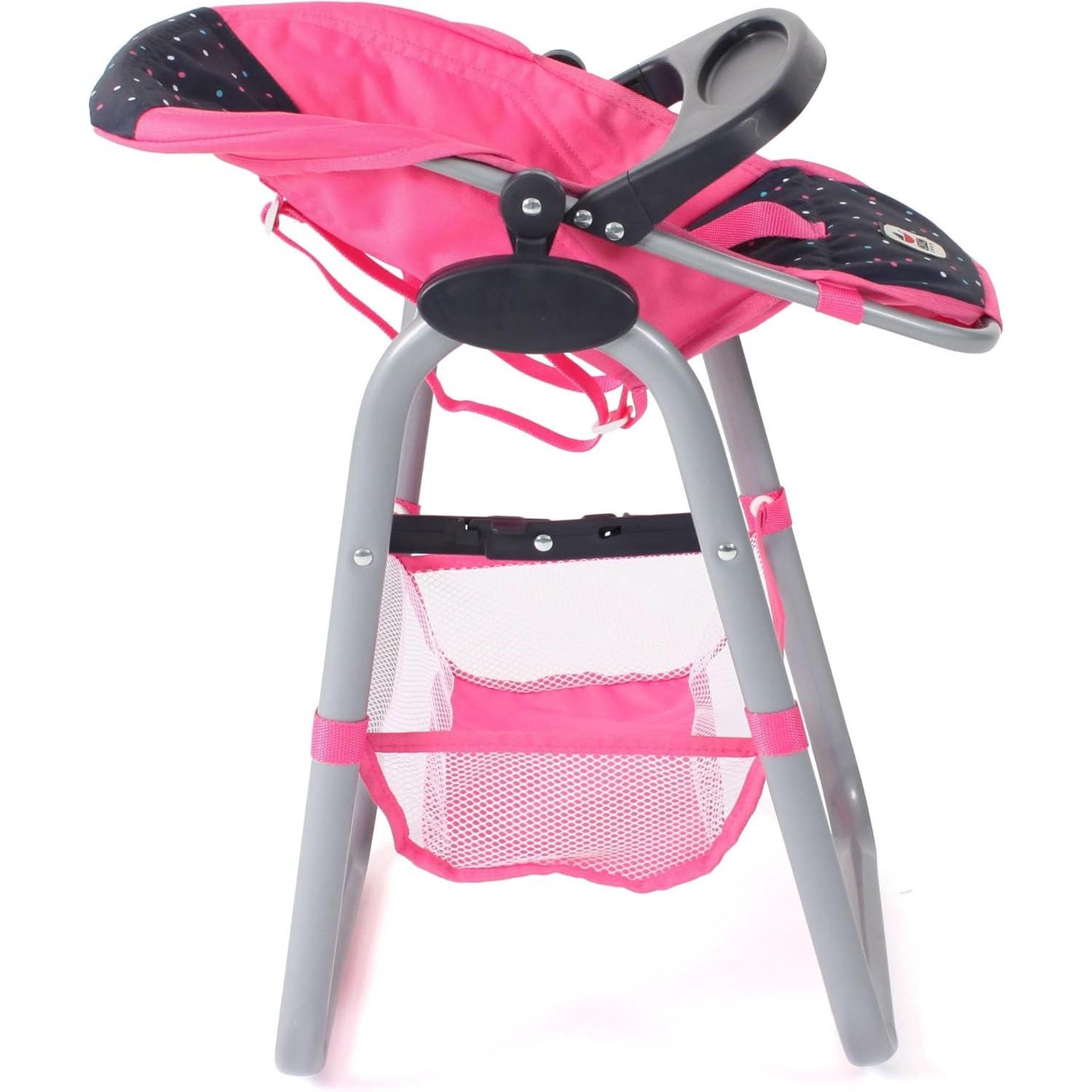 Voir la diapositive 3 : BAYER CHIC 2000 Chaise haute pour poupées Rose à pois