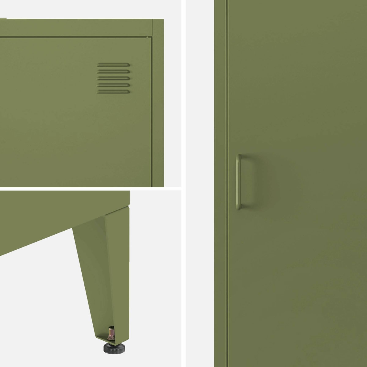 SWEEEK Armoire chambre industrielle métal, 4 espaces de rangement