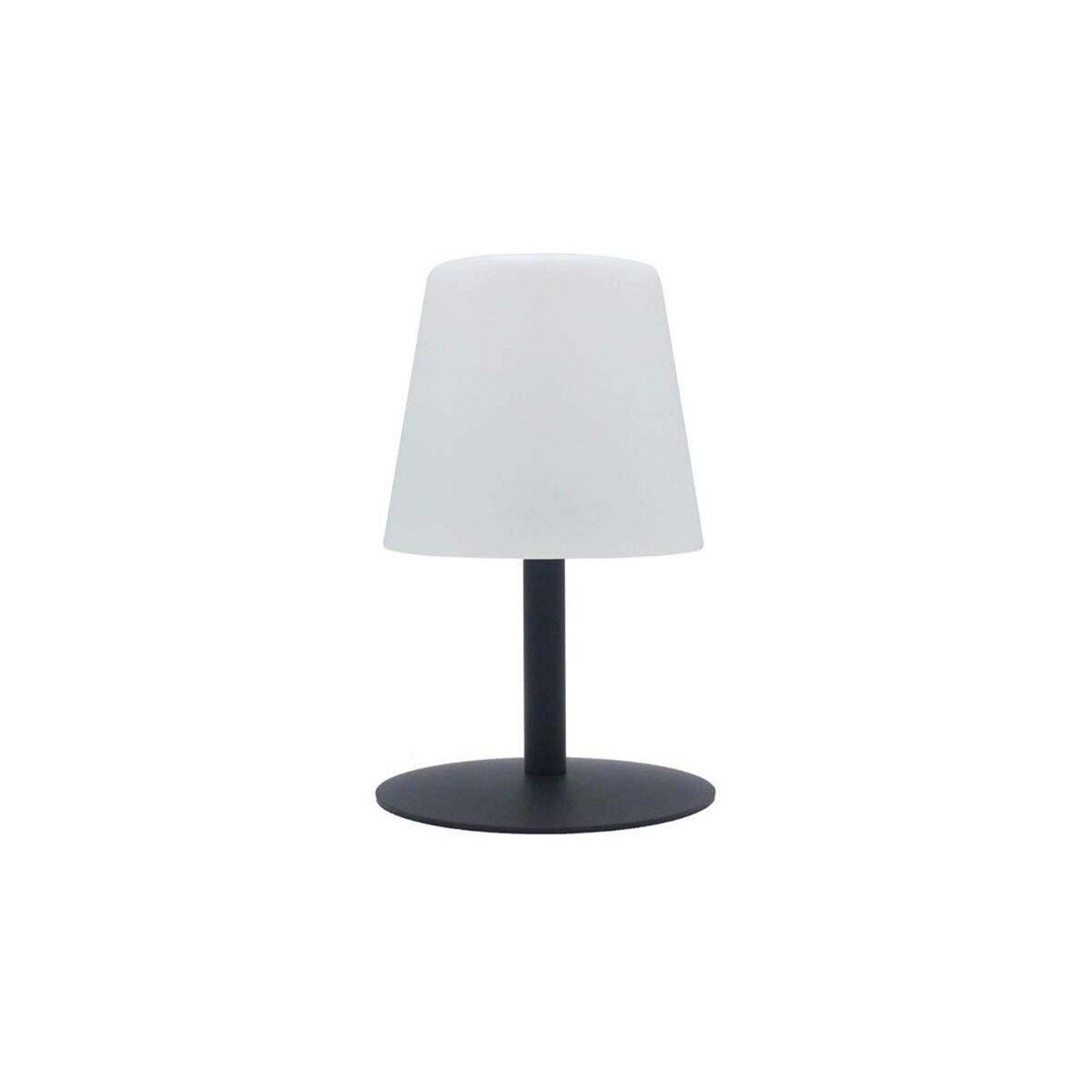 Lumisky Lampe de table sans fil pied en acier gris LED blanc chaud/blanc dimmable STANDY MINI Rock H 25 cm
