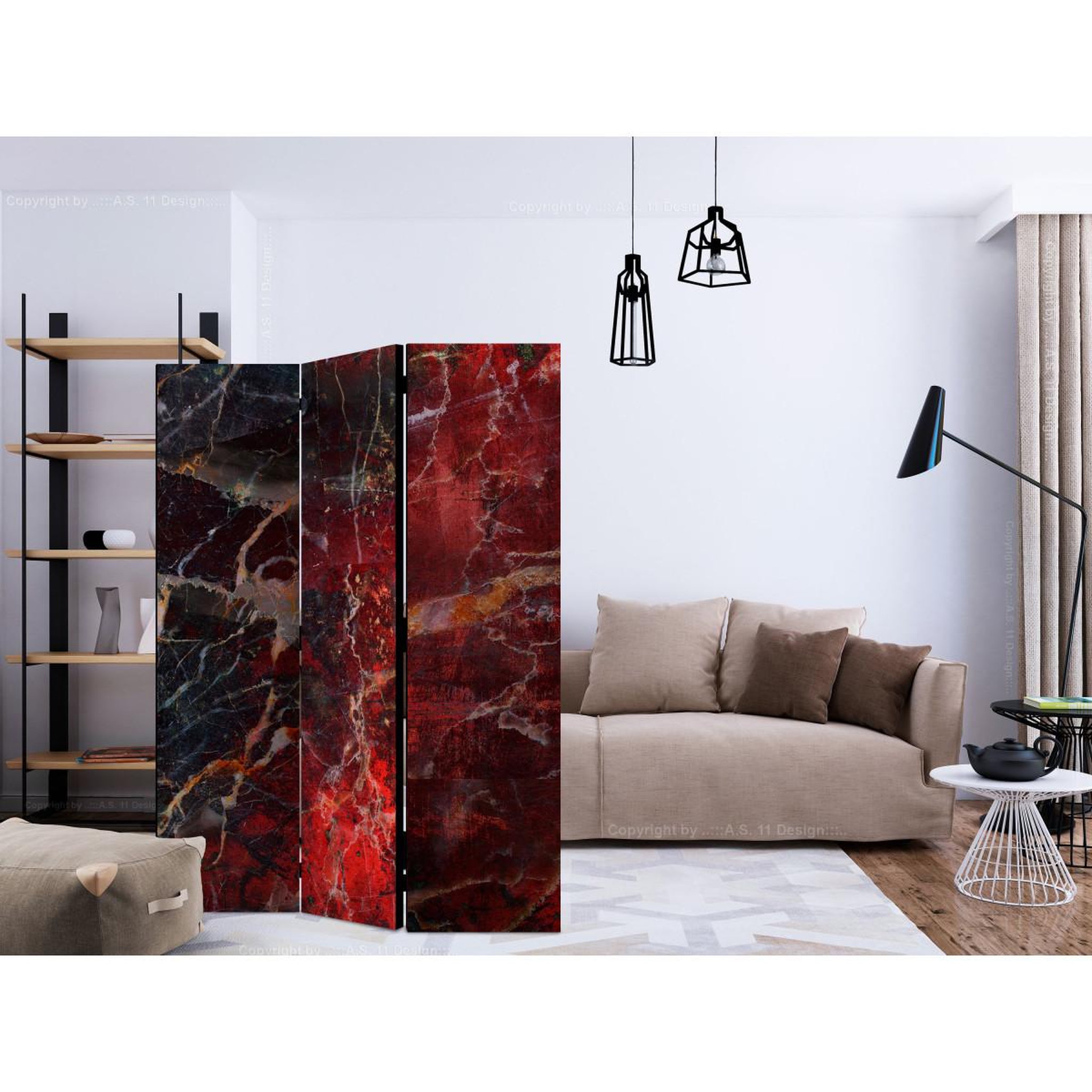 Voir la diapositive 2 : Paris Prix Paravent 3 volets  road to hell  135x172cm