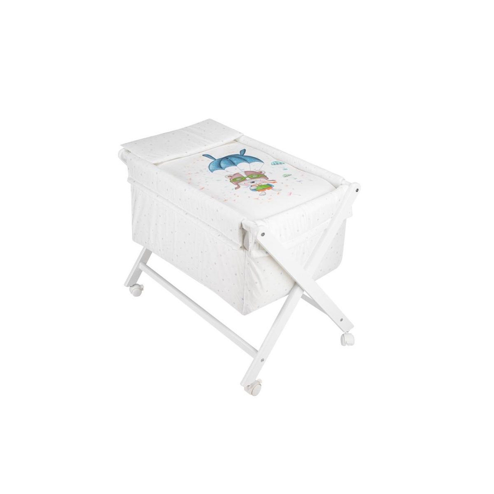 INTERBABY Berceau en Croix Parachute Bleu - Sécurité et Confort pour Bébé