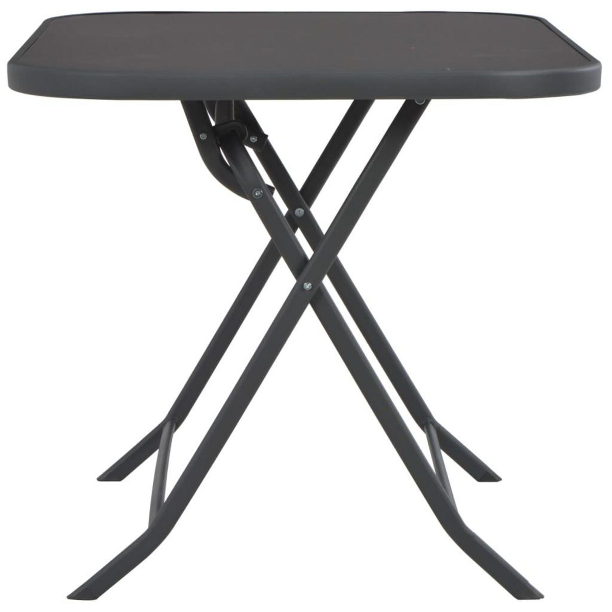VIDAXL Table pliable de jardin Gris 100x75x72 cm Verre et acier