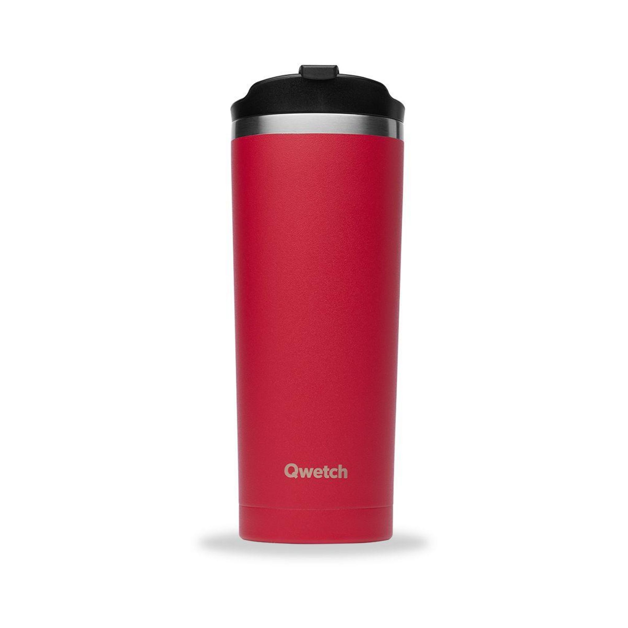 QWETCH Travel Mug Inox 470 Ml - Bouteille Isotherme Mixte Café/Thé 6h Chaud / 12h Froid - Design Urbain Moderne