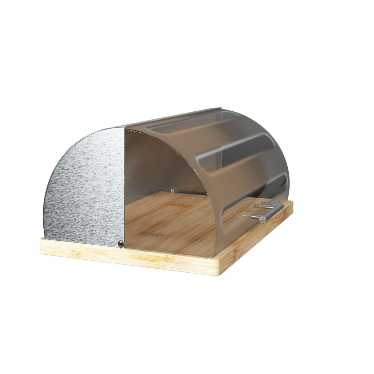 FIVE Boîte à pain en inox et bambou