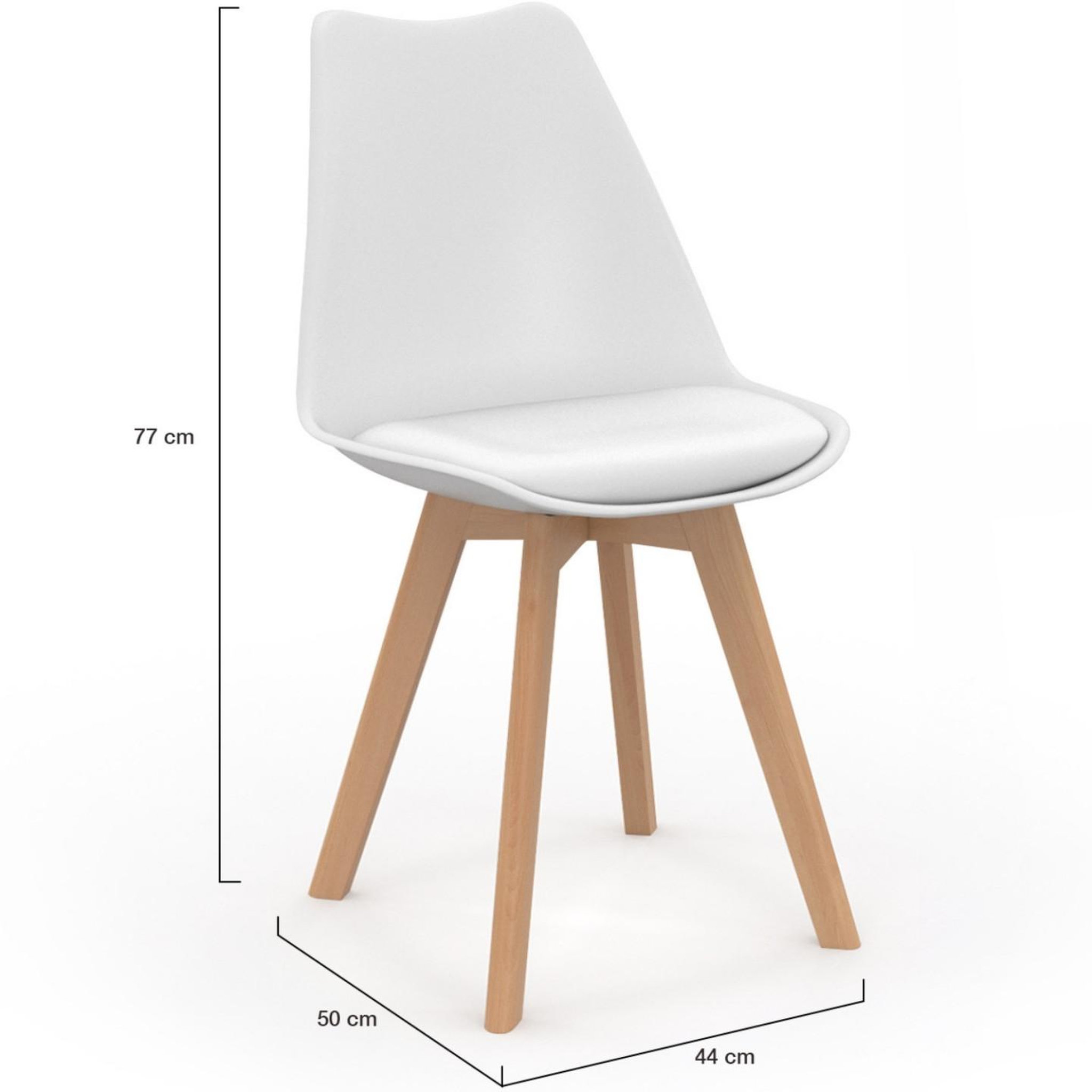 Voir la diapositive 5 : ID MARKET Lot de 8 chaises scandinaves sara mix color pastel rose x2, blanc x2, gris clair x2, bleu x2