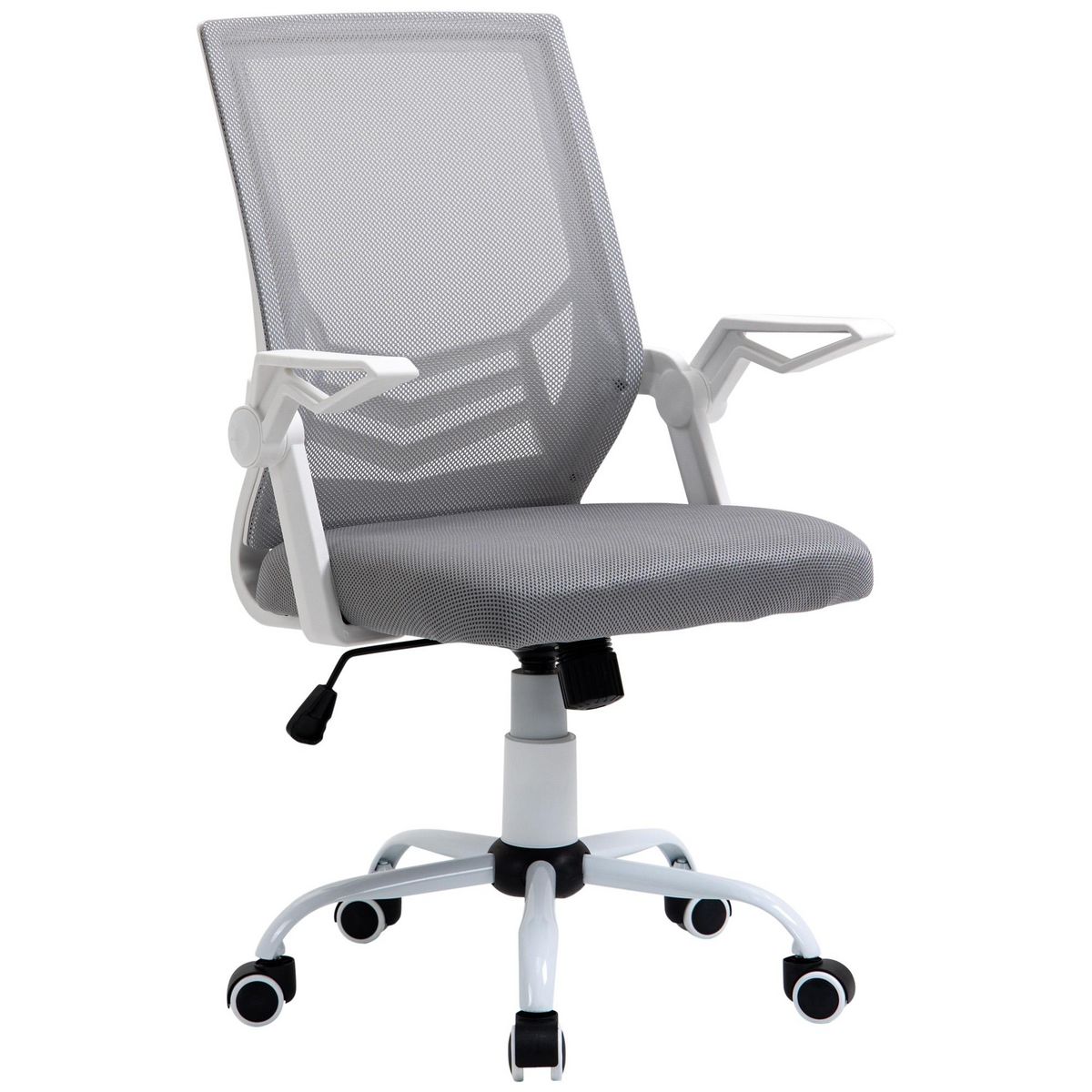 VINSETTO Vinsetto Chaise de bureau ergonomique support lombaires hauteur réglable pivotante 360° accoudoirs relevables polyester maille gris