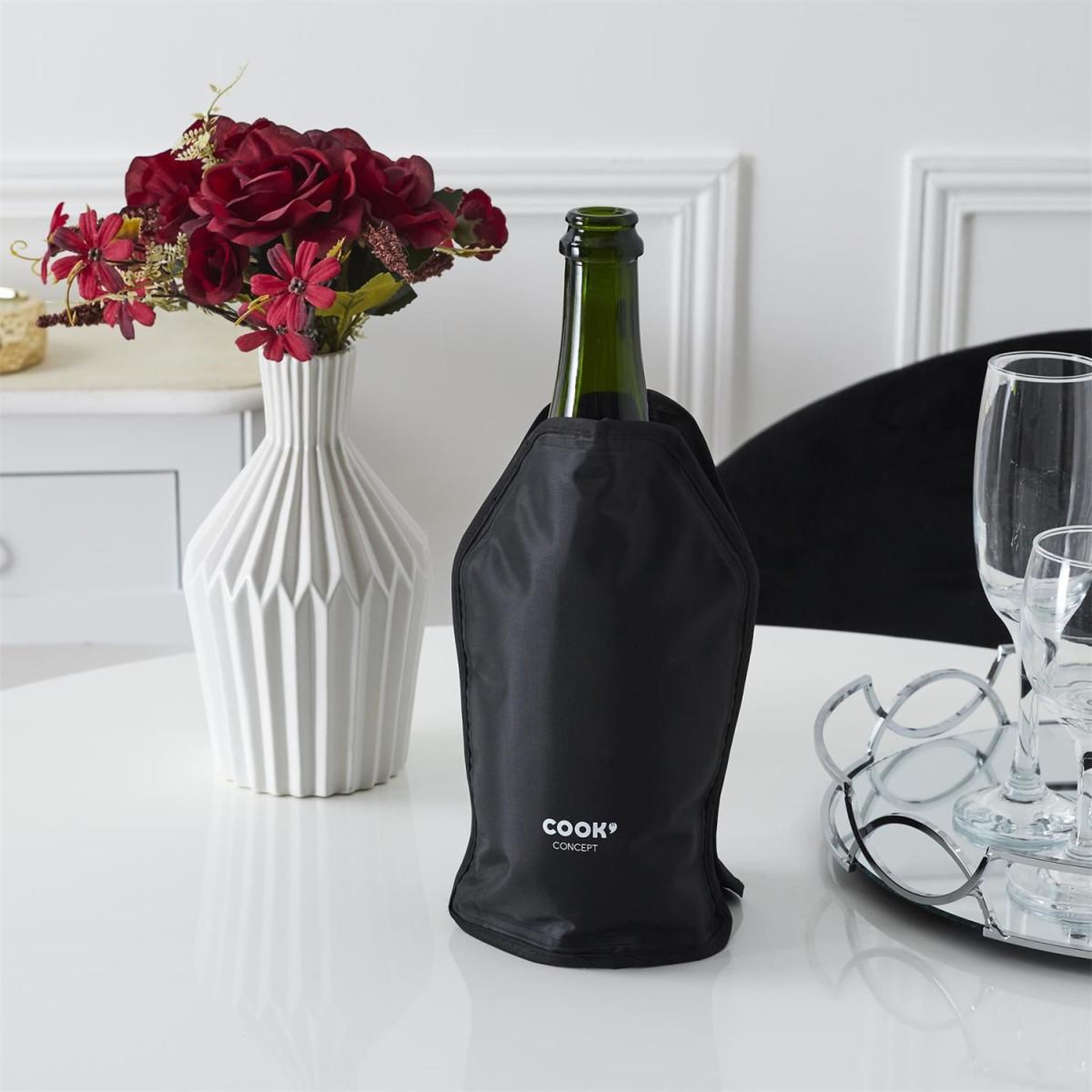 Voir la diapositive 2 : COOK CONCEPT Rafraîchisseur de bouteille  vin  23cm noir