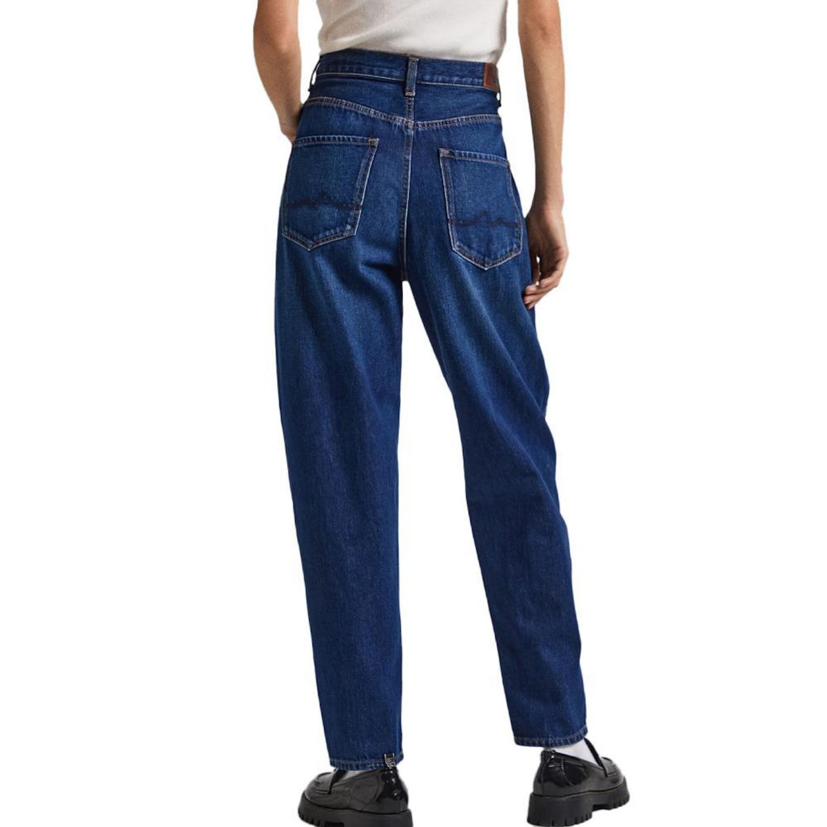 Pepe Jeans Jean Paper Bag Bleu Femme Pepe jeans Rachel