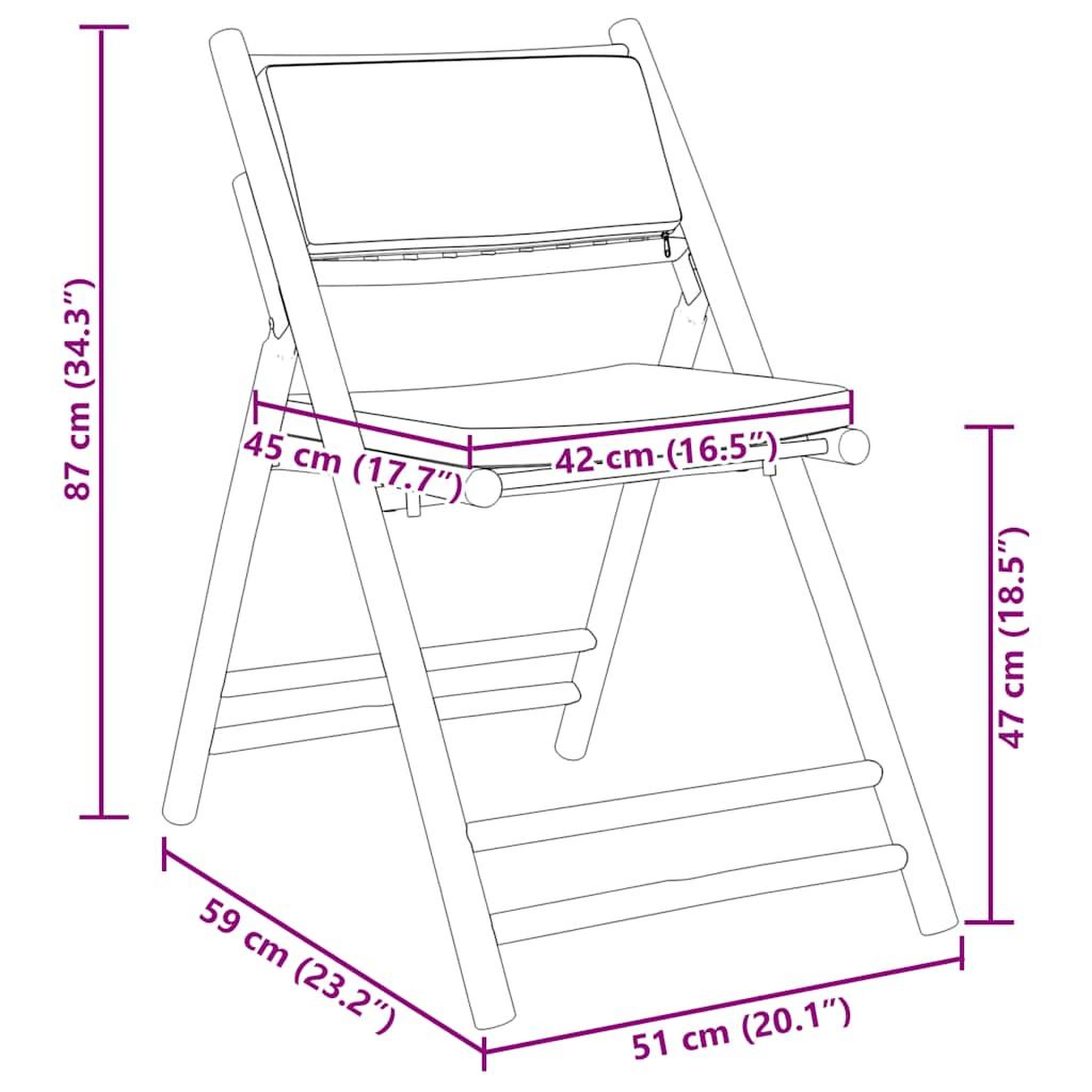 Voir la diapositive 6 : VIDAXL Chaises de bistro pliantes lot de 2 et coussins blanc creme
