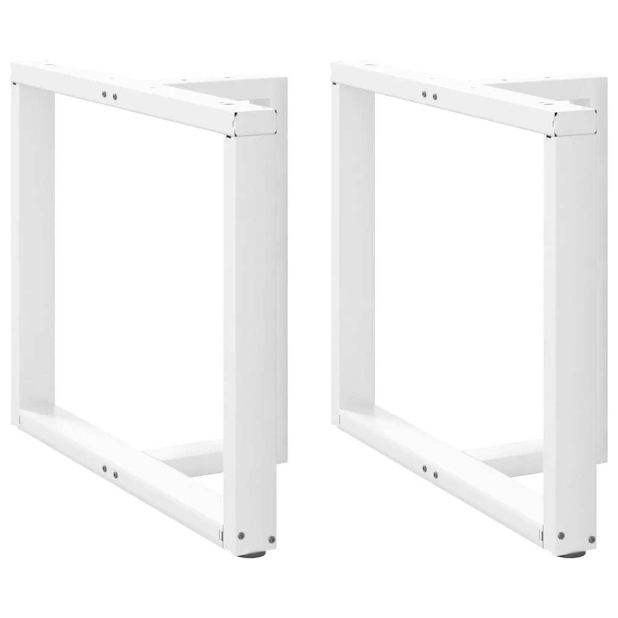 VIDAXL Pieds de table a manger forme de T 2 pcs blanc 100x35x(72-73)cm