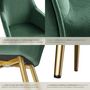 Voir la diapositive 5 : tectake Chaise rembourrée aspect velours vert foncé/or Lot de 6