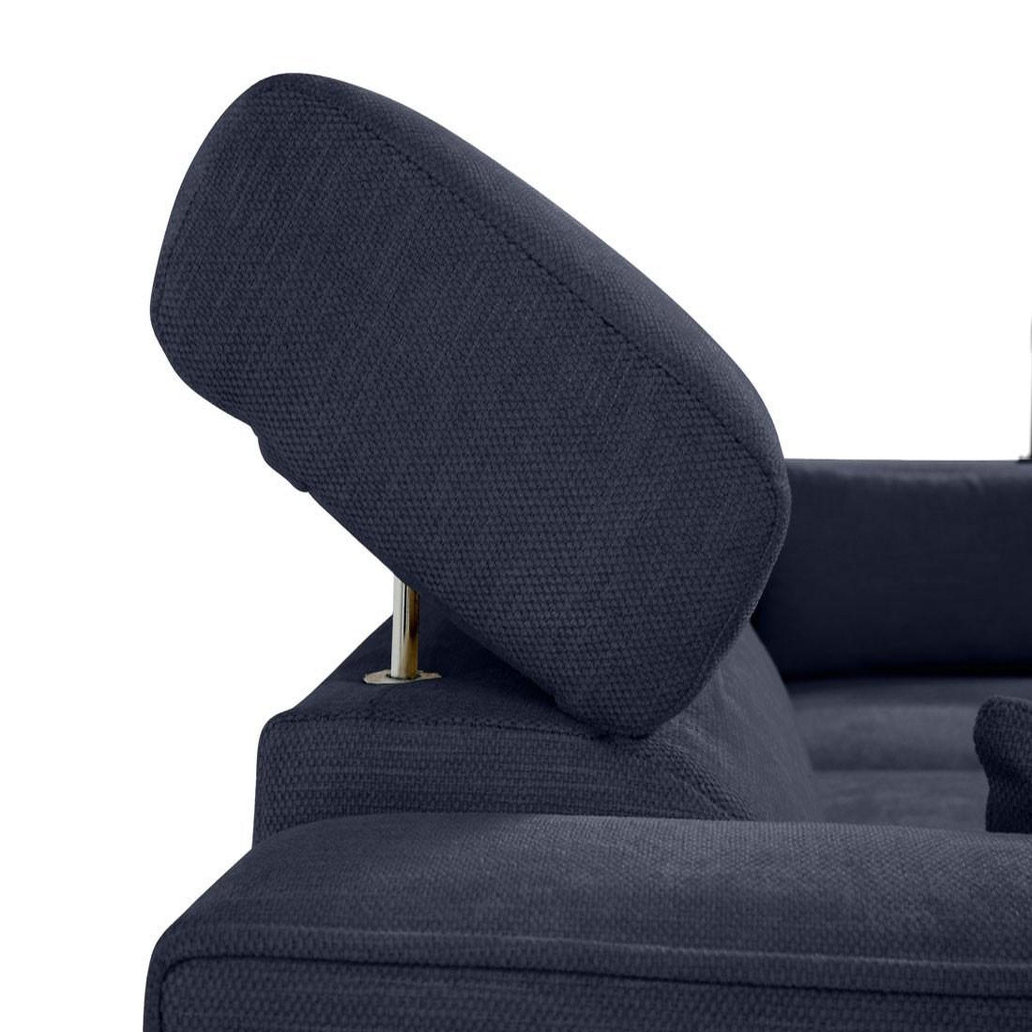 Voir la diapositive 6 : BEST MOBILIER Alicante - canapé d'angle réversible convertible avec têtières - coffre - 4 places - en tissu texturé