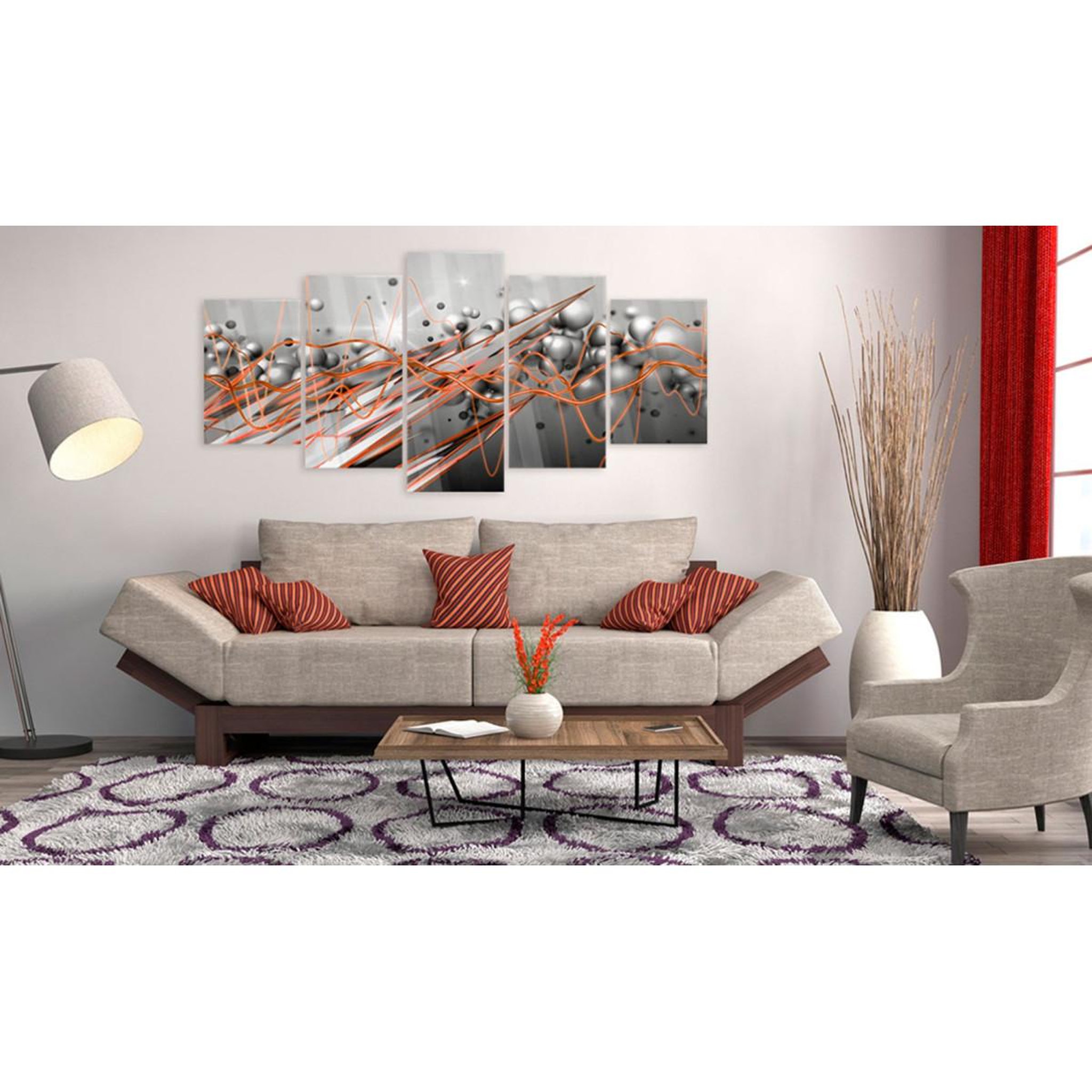 Voir la diapositive 2 : Paris Prix Tableau sur verre acrylique  orange stream